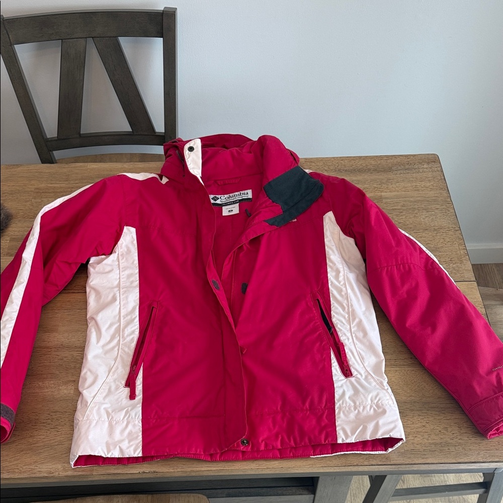 Columbia Pink and White Winter Jacket